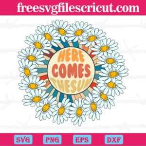 Here Comes The Sun Daisy Monogram, Downloadable Files Invert