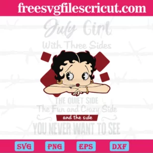 July Girl With Three Sides Betty Boop, Scalable Vector Graphics Invert