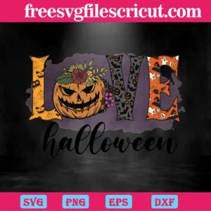 Love Pumpkin Halloween, Svg Files Invert