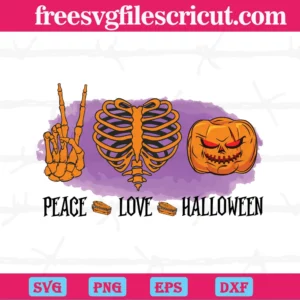 Peace Love Halloween, Cutting File Svg