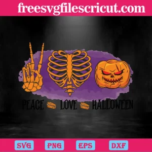 Peace Love Halloween, Cutting File Svg Invert