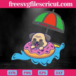 Pitbull Summer Beach, Cutting File Svg Invert