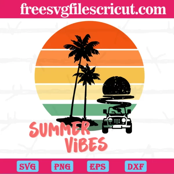 Retro Sunset Summer Vibes, Scalable Vector Graphics