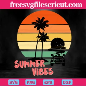 Retro Sunset Summer Vibes, Scalable Vector Graphics Invert