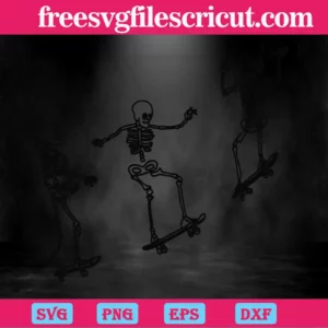 Skateboard Skeletons Halloween, The Best Digital Svg Designs For Cricut Invert