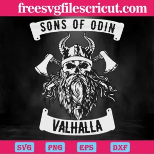 Sons Of Odin Valhalla Halloween, Cutting File Svg Invert