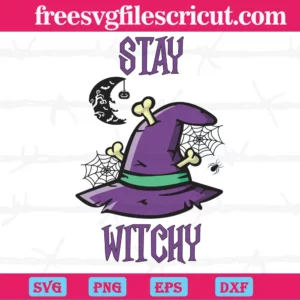 Stay Witchy Halloween With Hat, Graphic Design