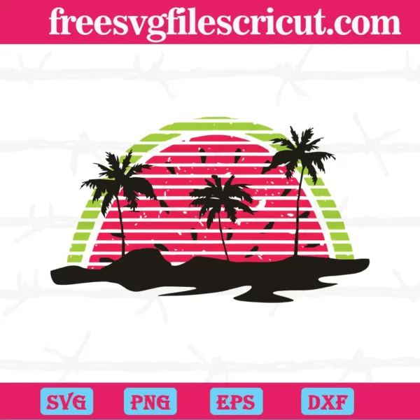 Summer Sunset Watermelon Palm Beach, Svg File Formats