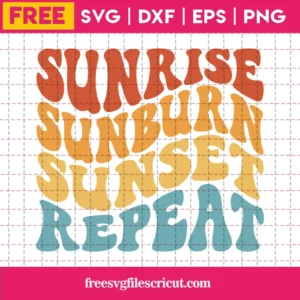 Sunrise Sunburn Sunset Repeat, Free Commercial Use Svg Fonts Invert