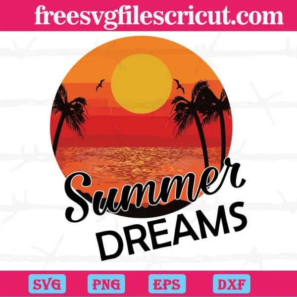 Sunset Retro Summer Dreams, High-Quality Svg Files