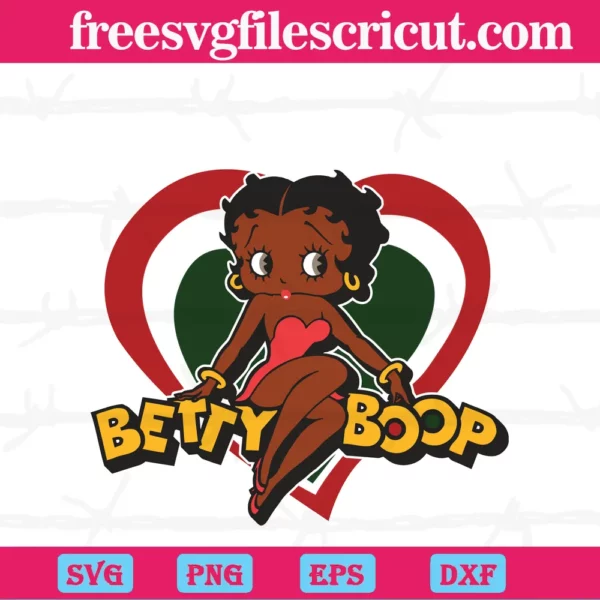 The Original Betty Boop Heart, Svg Png Dxf Eps