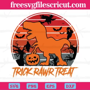 Trick Rawr Treat Halloween Dinosaurs, Vector Files