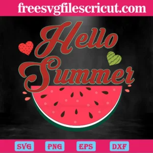 Watermelon Hello Summer, Graphic Design Invert