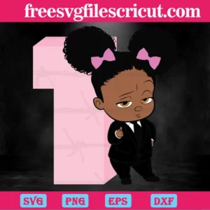 1St Birthday Boss Baby Girl, Svg Png Dxf Eps Designs Download Invert