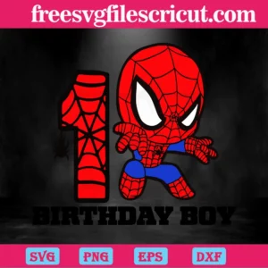 1St Birthday Marvel Spiderman, Svg Files Invert