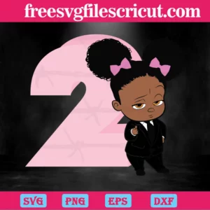 2Nd Birthday Boss Baby Girl, Svg Png Dxf Eps Digital Download Invert