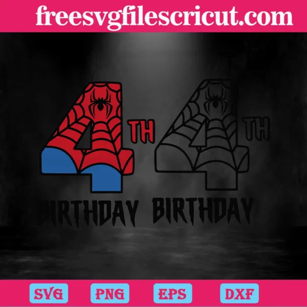 4Th Birthday Spiderman, Svg File Formats Invert