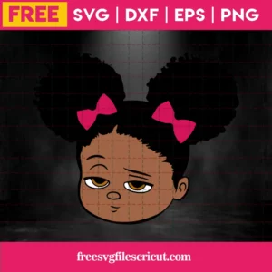 Afro Boss Baby Girl, Free Svg Files For Vinyl Invert