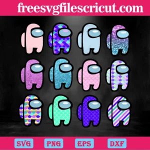 Among Us Characters Pattern, Svg Bundle Invert
