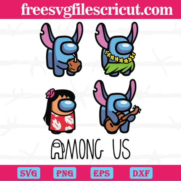 Among Us Lilo And Stitch, Svg Png Dxf Eps Cricut