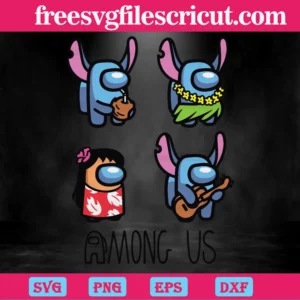 Among Us Lilo And Stitch, Svg Png Dxf Eps Cricut Invert