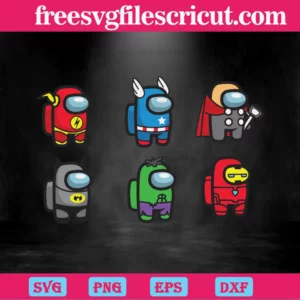 Among Us Marvel Avengers, Svg Png Dxf Eps Digital Files Invert