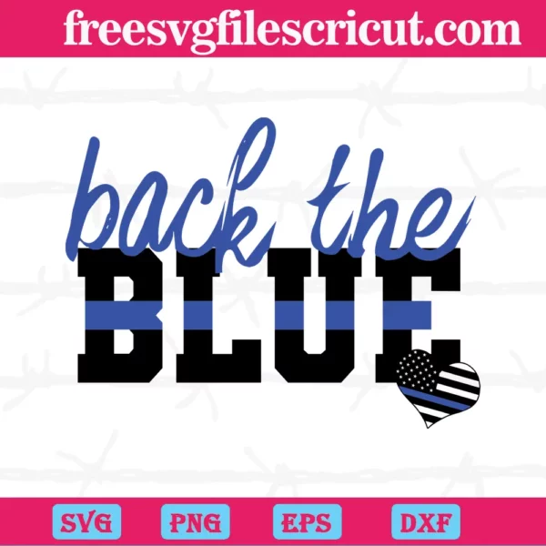 Back The Blue Heart Police, Free Commercial Use Svg Fonts