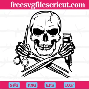 Barber Skull, Svg File Formats