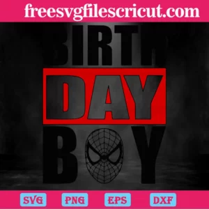 Birthday Boy Marvel Spiderman Face, Svg File Formats Invert