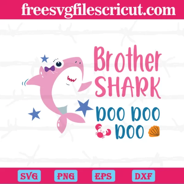 Brother Shark Doo Doo Doo, Svg File Formats Invert
