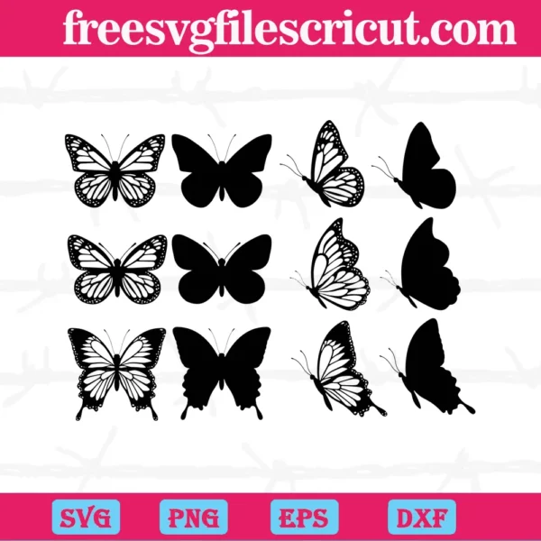 Butterfly Black And White, Svg Bundle
