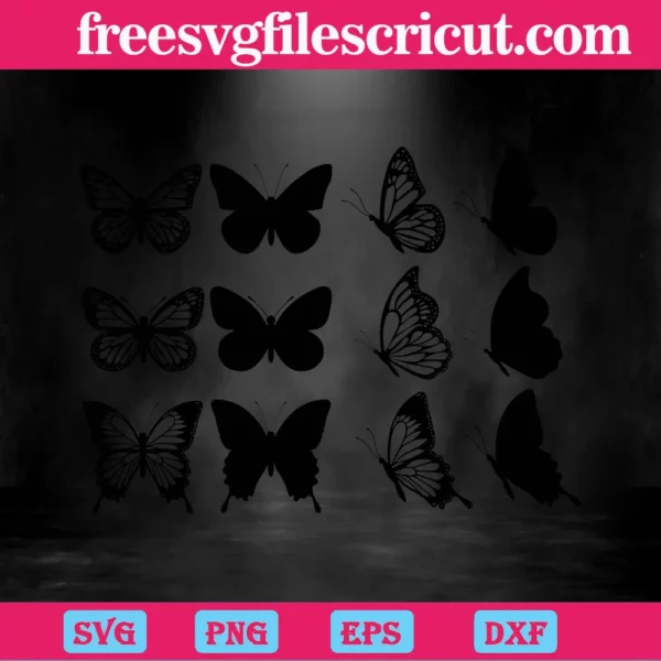 Butterfly Black And White, Svg Bundle Invert