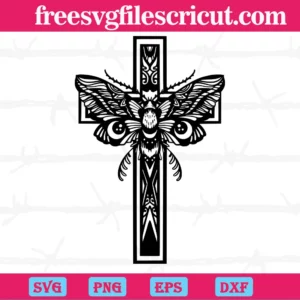 Christian Cross Butterfly, Svg Png Dxf Eps Cricut Silhouette
