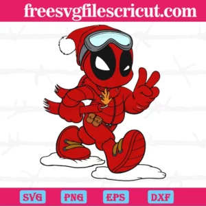 Christmas Deadpool Going Skiing Cartoon Spiderman Tv Show, Svg Designs