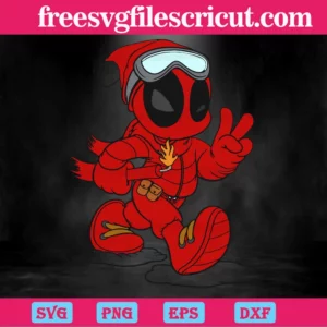 Christmas Deadpool Going Skiing Cartoon Spiderman Tv Show, Svg Designs Invert