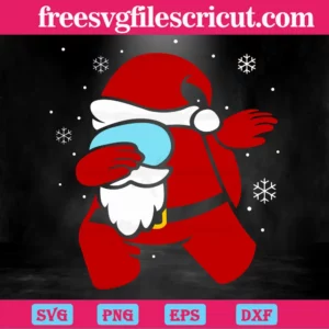 Dabbing Among Us Santa, Svg Png Dxf Eps Digital Download Invert