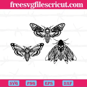 Death Head Moth Butterfly, Svg Png Dxf Eps Digital Files