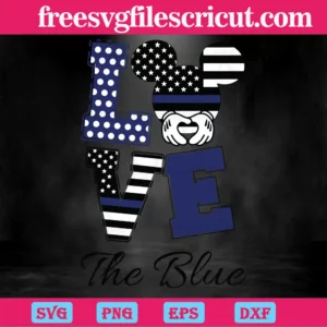 Disney Mickey Love The Blue Police, Svg File Formats Invert