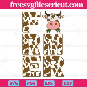Farmer Cow, Svg Files For Crafting And Diy Projects