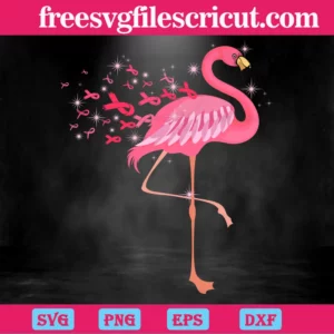 Flamingo Breast Cancer, Svg Png Dxf Eps Digital Download