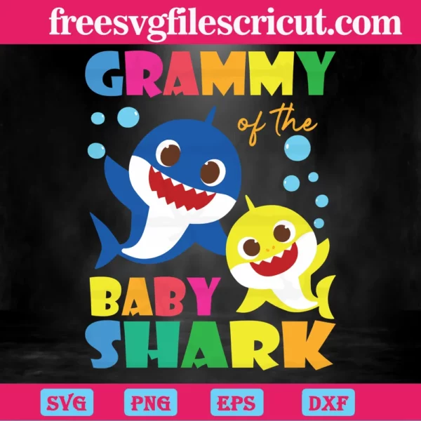Grammy Of The Baby Shark, Svg Png Dxf Eps Cricut Silhouette