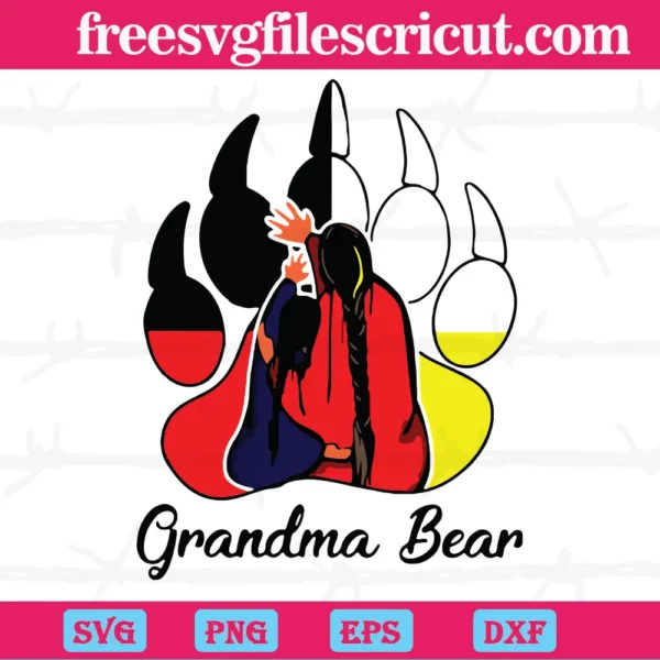 Grandma Bear Native American, Svg Png Dxf Eps Designs Download