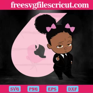 Happy Birthday Boss Baby Girl Six Years Old, Premium Svg Files Invert