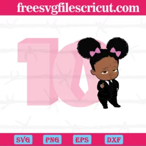 Happy Birthday Boss Baby Girl Ten Years Old, Svg Files For Crafting And Diy Projects Invert