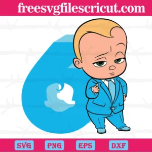 Happy Birthday Cool Boss Baby In Blue Suit Eight Years Old, Design Files