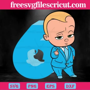 Happy Birthday Cool Boss Baby In Blue Suit Eight Years Old, Design Files Invert