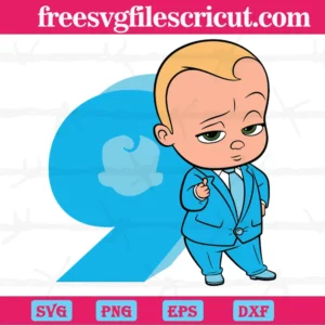 Happy Birthday Cool Boss Baby In Blue Suit Nine Years Old, Graphic Design