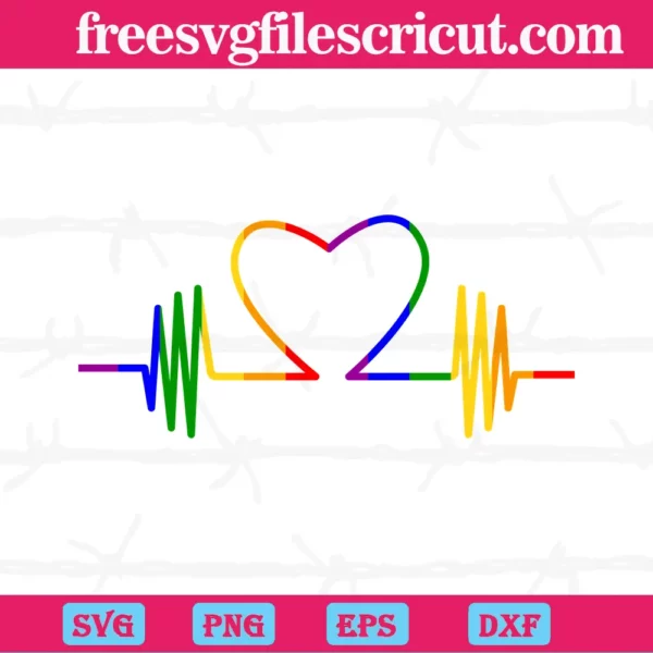 Heartbeat Pride Heart Lgbt, Svg Files