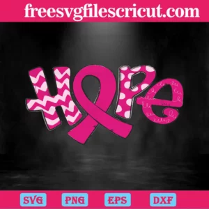 Hope Breast Cancer Awareness, Svg Png Dxf Eps Designs Download Invert