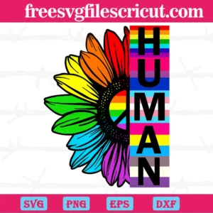 Human Sunflower Rainbow Lgbt Flag, Svg Png Dxf Eps Digital Download